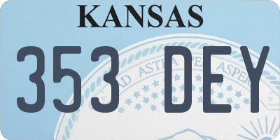 KS license plate 353DEY
