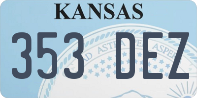 KS license plate 353DEZ