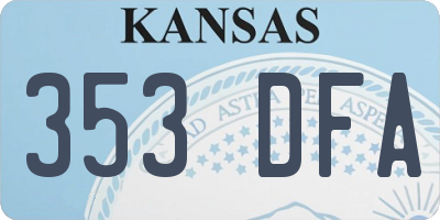 KS license plate 353DFA