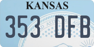 KS license plate 353DFB