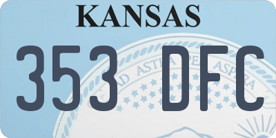 KS license plate 353DFC
