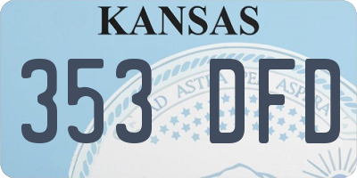 KS license plate 353DFD