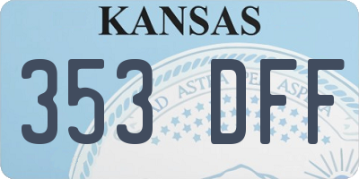 KS license plate 353DFF