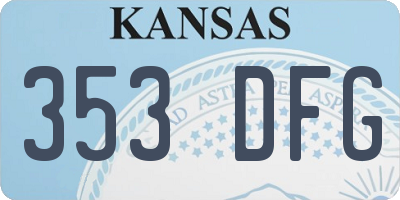KS license plate 353DFG
