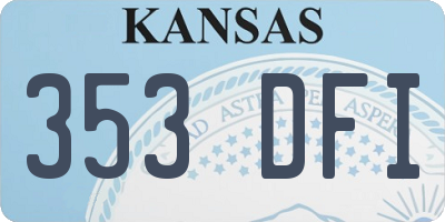 KS license plate 353DFI