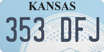 KS license plate 353DFJ