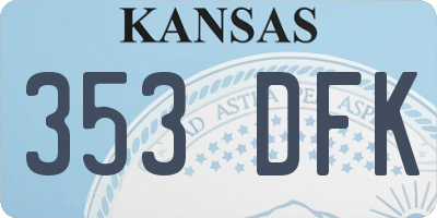 KS license plate 353DFK