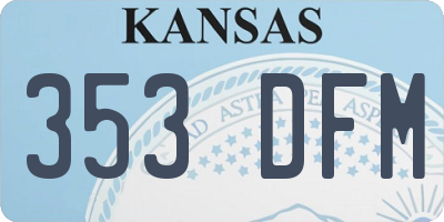 KS license plate 353DFM