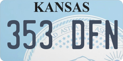 KS license plate 353DFN