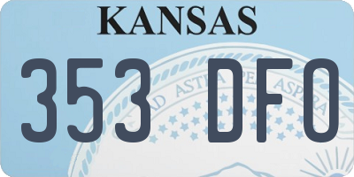 KS license plate 353DFO