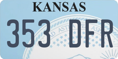 KS license plate 353DFR