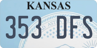 KS license plate 353DFS