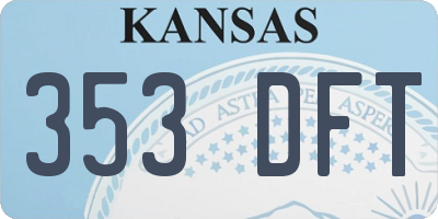 KS license plate 353DFT