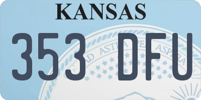 KS license plate 353DFU