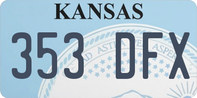 KS license plate 353DFX