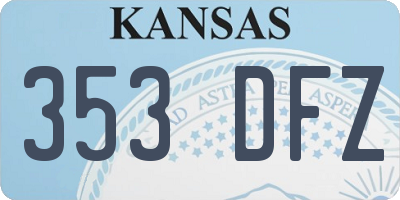 KS license plate 353DFZ