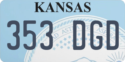 KS license plate 353DGD
