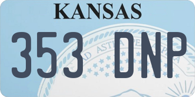 KS license plate 353DNP