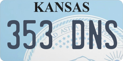 KS license plate 353DNS
