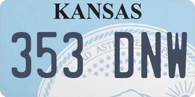 KS license plate 353DNW
