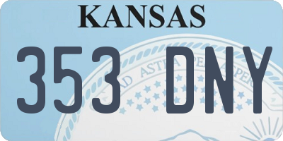 KS license plate 353DNY