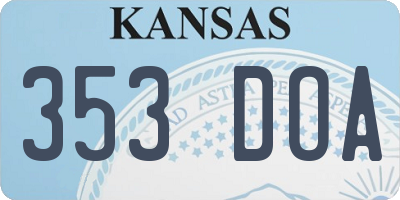 KS license plate 353DOA