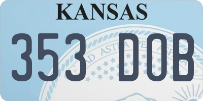 KS license plate 353DOB