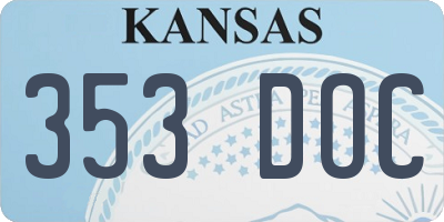 KS license plate 353DOC