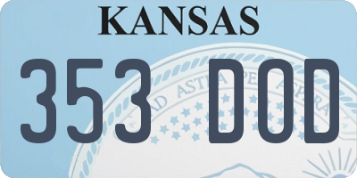 KS license plate 353DOD