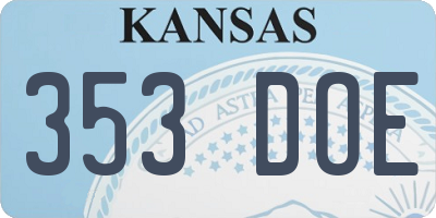 KS license plate 353DOE