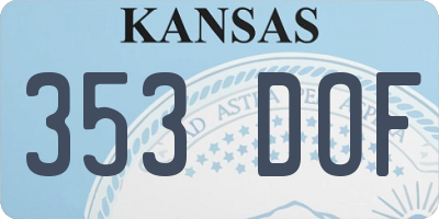 KS license plate 353DOF