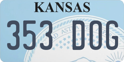 KS license plate 353DOG