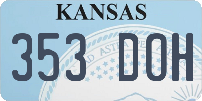 KS license plate 353DOH