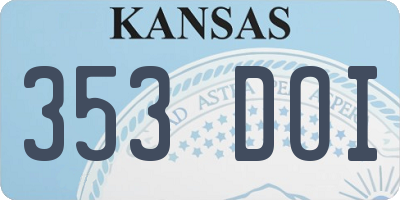KS license plate 353DOI