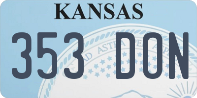 KS license plate 353DON