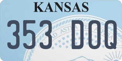 KS license plate 353DOQ