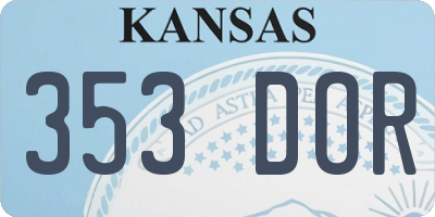 KS license plate 353DOR