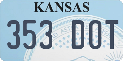 KS license plate 353DOT
