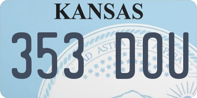 KS license plate 353DOU