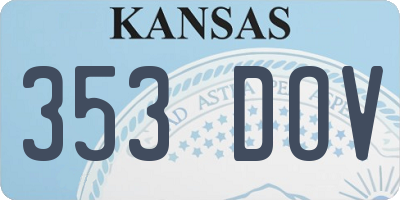 KS license plate 353DOV