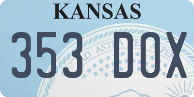 KS license plate 353DOX