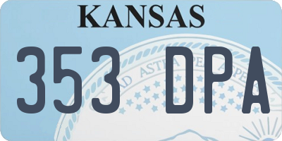 KS license plate 353DPA
