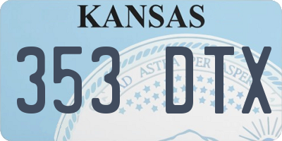 KS license plate 353DTX