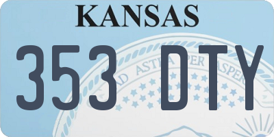KS license plate 353DTY
