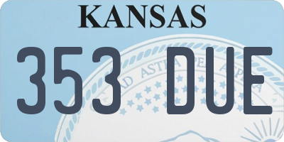 KS license plate 353DUE