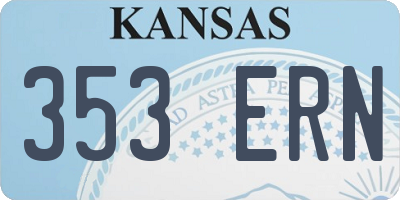 KS license plate 353ERN