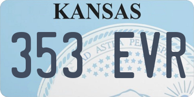 KS license plate 353EVR