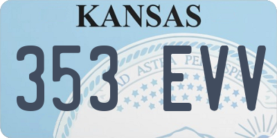 KS license plate 353EVV
