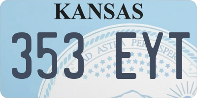 KS license plate 353EYT