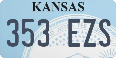 KS license plate 353EZS